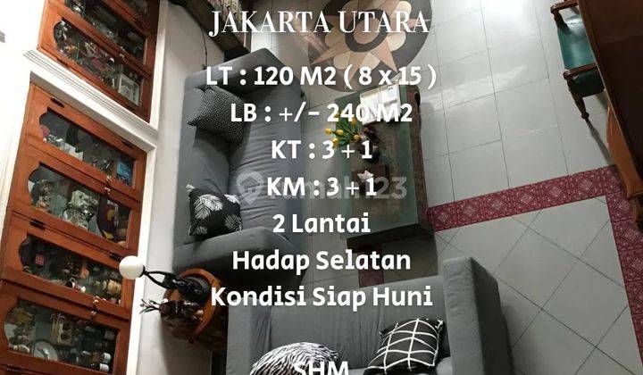 Dijual Rumah Siap Huni 2 Lantai di Muara karang Hadap Selatan.Jakarta Utara 1