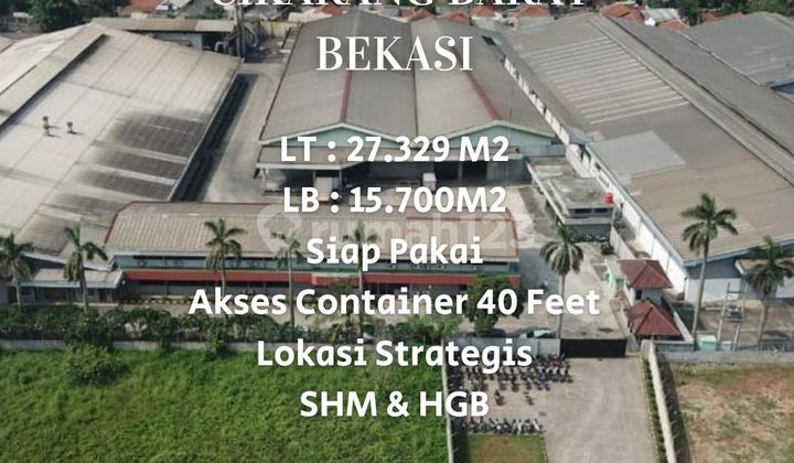 Dijual Pabrik & Gudang Ex Textile Siap Pakai,Cikarang Barat.Bekasi