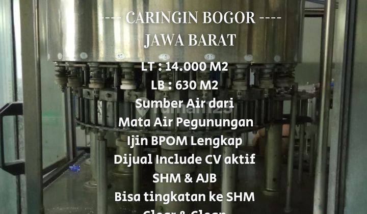 Dijual Pabrik Air ( AMDK )Masih Aktif, Include CV di Caringin. Bogor 1