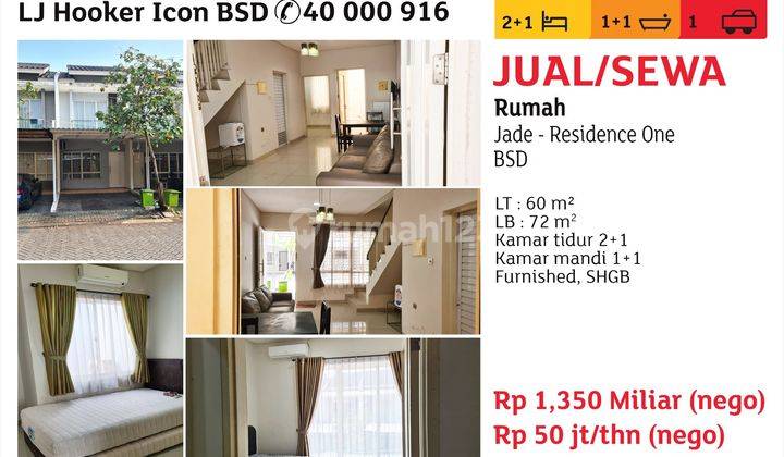 Jual Sewa Rumah Jade Residence One Bsd 1