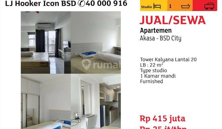 Jual sewa Apartemen Akasa Bsd City  1