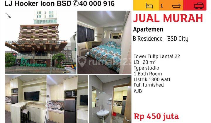 Jual Murah Apartemen B Residence Bsd City 1