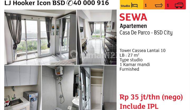 Disewakan Apartemen Casa De Parco Bsd City 1