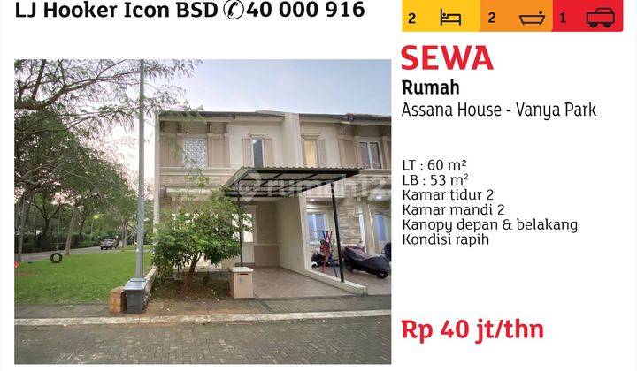 Sewa Rumah Assana House Vanya Park Rapih Dan Bersih 1