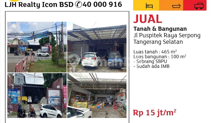Dijual Tanah dan Bangunan jl Puspitek Raya Dijual Tanah dan Bangunan jl Puspitek Raya
