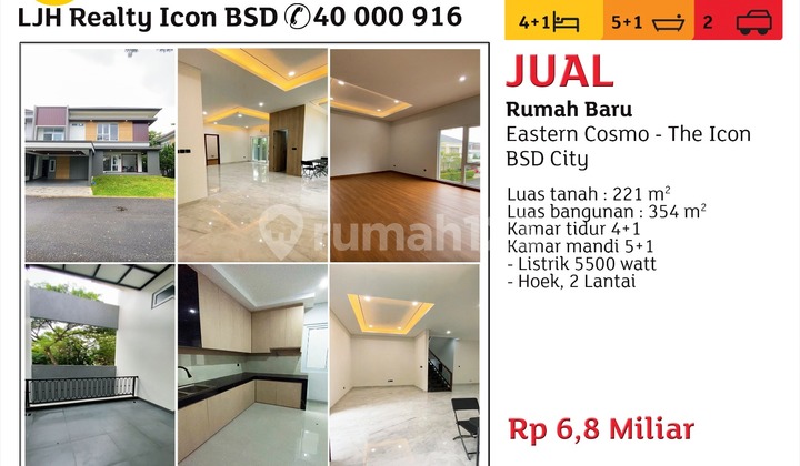 Dijual Rumah Mewah The Icon Eastern Cosmo