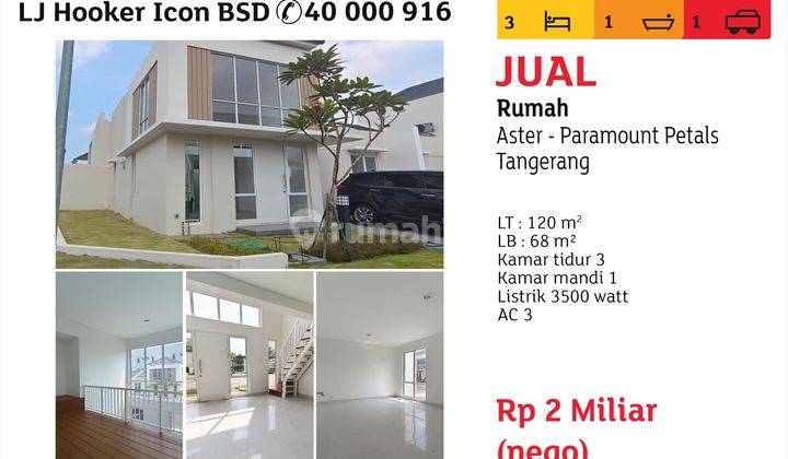 Jual Rumah Aster Paramount Petals Tangerang  1