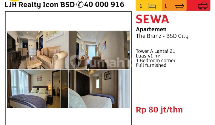 Apartemen Branz BSD Sangat Rapih Siap Huni Apartemen Branz BSD Sangat Rapih Siap Huni