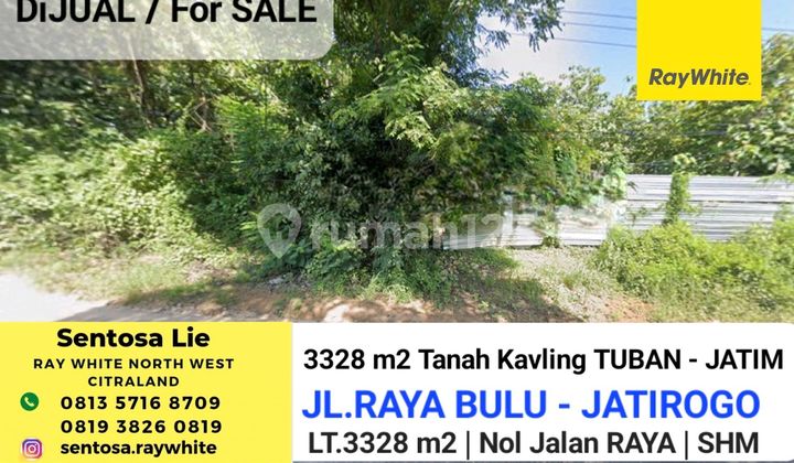 Dijual 3328 M2 Tanah Tuban Jatim Di Nol Jalan Raya Bulu - Jatirogo - Sukolilo - Bancar - Kab. Tuban - Jawa Timur - Surat Shm - Lokasi Bagus Tanah Tambang Pasir Silica / Batako Cocok Untuk Usaha Tambang Atau Spbu - Akses Truk Besar