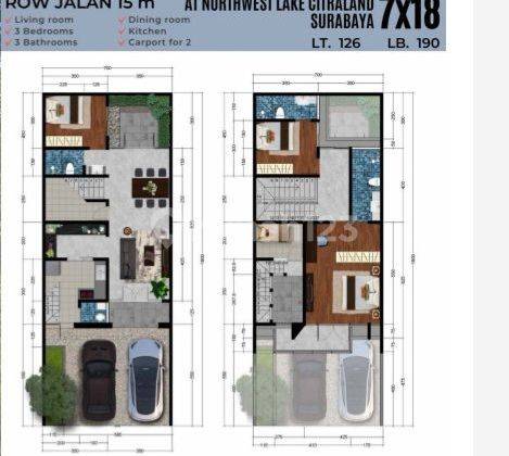 Dijual Rumah Baru North West Lake Citraland Surabaya Barat - Raya Luar Cluster Jalan Lebar 15 Meter Dekat Citra Berkat, Sport Center 2