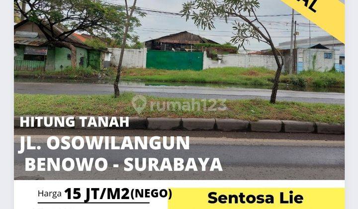 Dijual Tanah Osowilangun - Benowo- Luas 2410 m2 - Nol Jalan Raya  1