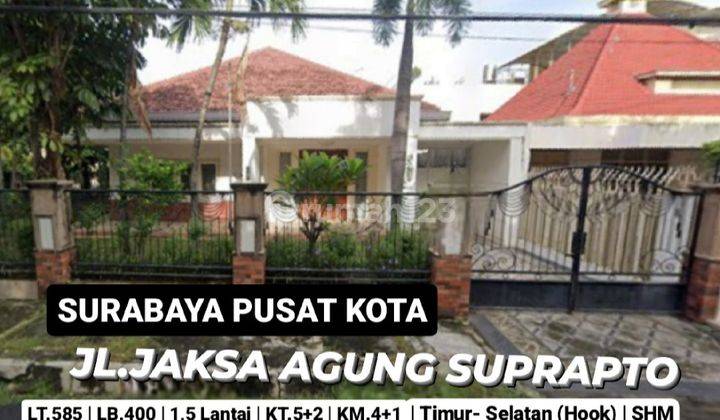 Disewakan Rumah Surabaya Pusat - Luas 585 m2 - Jalan Jaksa Agung Suprapto  - Nol Jalan Raya 1