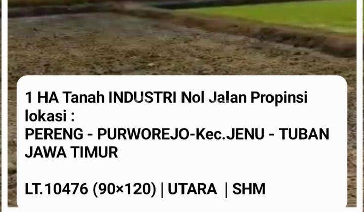 1 Ha Tanah Industri di Pereng - Jenu - Tuban- Jawa Timur  1