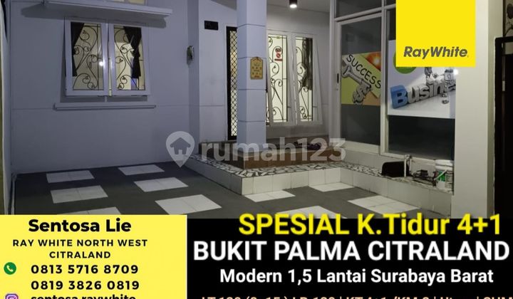 SPESIAL 4+1 K.Tidur Rumah di Bukit Palma Citraland Surabaya BARU Renov Bonus AC, WaterHeater, CCTV