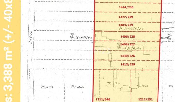 Dijual 3388 m2 Tanah Surabaya di Jalan Raya Sidosermo Indah - Cocok buat Usaha - Dekat Raya Prapen, Jemursari 2