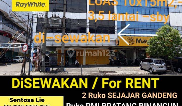 Disewakan 2 gandeng Ruko Ngagel Jaya Selatan - Ruko RMI Bratang Binangun - Depan Kampus UBAYA Ngagel - Strategis Komersial area 1