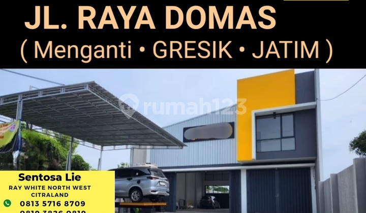 For Sale 537 M2 Former Workshop on Domas Menganti Highway Gresik East Java, Suitable for All Types of Business For Sale 537 M2 Former Workshop on Domas Menganti Highway Gresik East Java, Suitable for All Types of Business