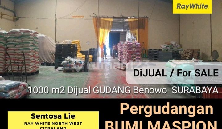 1000 M2 Dijual Gudang Surabaya - Pergudangan Bumi Maspion Romokalisari Benowo - Akses Truk Kontainer, Dekat Akses Tol, Pelabuhan Tanjung Perak