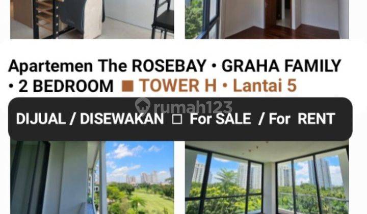 Disewakan Apartemen ROSEBAY Graha Family 2 Bedroom TOWER H  - Boleh Buat Usaha Senam Pilates - Yoga - Sulam Alis - Konsultan Psikologi - Parkiran Mobil  LUAS 1