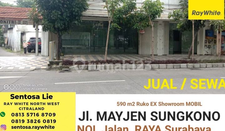 Disewakan 590 M2 Ruko Ex Showroom Mobil Di Jalan Mayjen Sungkono - Surabaya-parkir 12 Mobil Luas