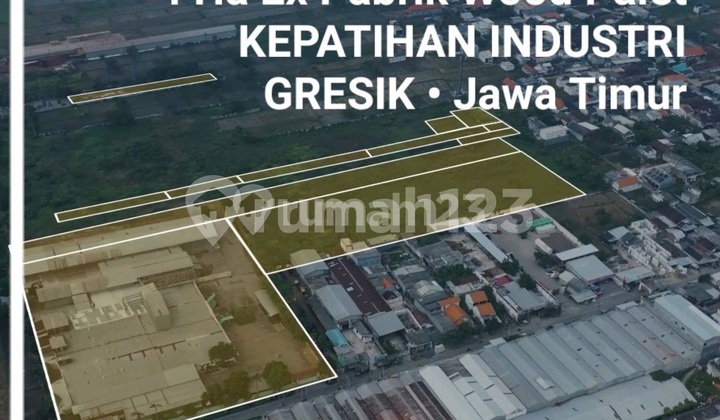 Affordable Factory Warehouse in Kepatihan Industrial Area, Gresik, East Java - Former Wood Pellet / Wood Pallet Factory - Complete Business Licenses - Industrial Zone - Industrial Machinery Included - SHM (Certificate of Ownership) - Strategically Located Near Raya Benowo and Raya Boboh - Accessible for Large Trucks
