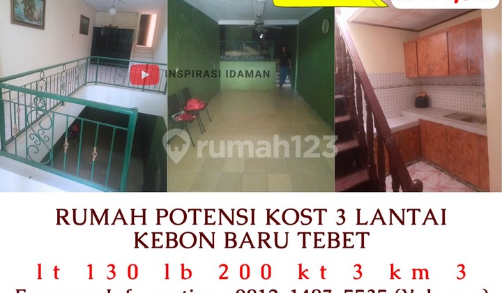 Rumah Potensi Kost 3 Lantai Kebon Baru Deket Stasiun Tebet Rumah Potensi Kost 3 Lantai Kebon Baru Deket Stasiun Tebet