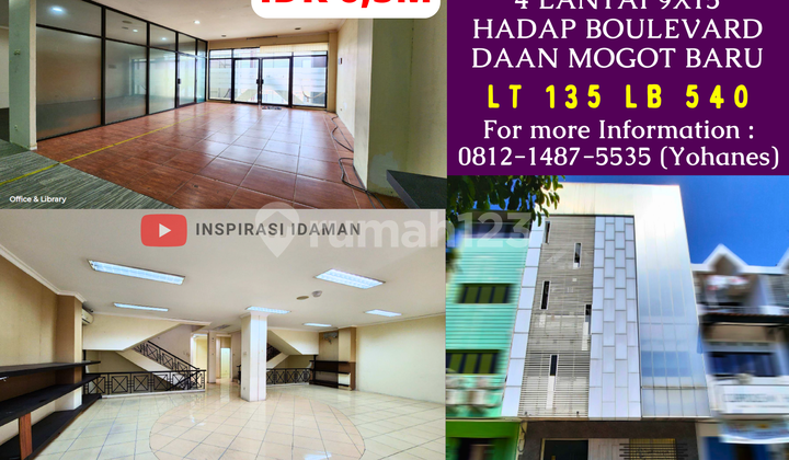 Ruko GANDENG 4 lantai 9x15 hadap Boulevard Daan Mogot Baru 1