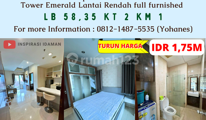 APT Capitol Park Salemba 2BR Emerald Tower low floor fully furnished