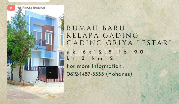 Rumah Baru Depan Taman di Gading Griya Lestari