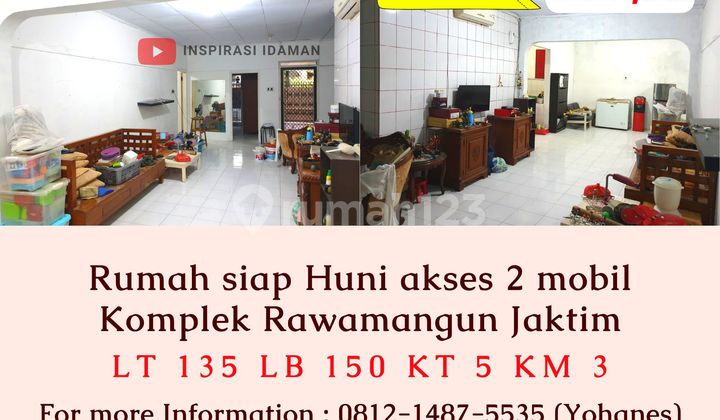 Rumah Siap Huni Komplek Rawamangun Akses 2 Mobil