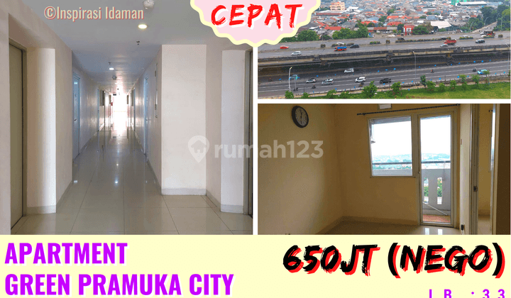 Apartment Green Pramuka City Tower Penelope View Jalan 2br 1