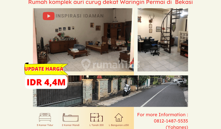 Jual Cepat Rumah Auri Curug Indah Dekat Waringin Permai Lt 200 1