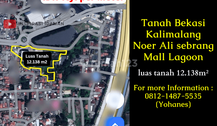 Tanah Bekasi Kalimalang Noer Ali Sebrang Mall Lagoon 1.2hektar 1