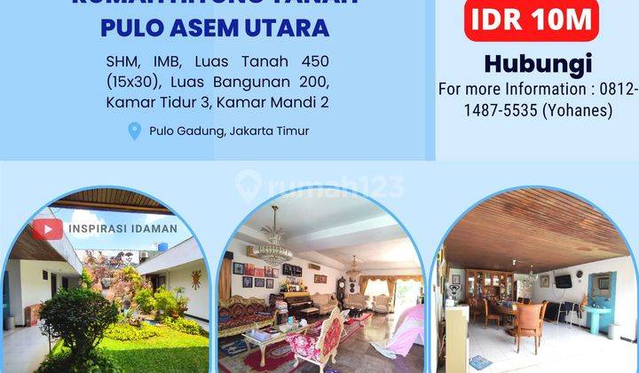 Rumah Hitung Tanah Pulo Asem Utara 1