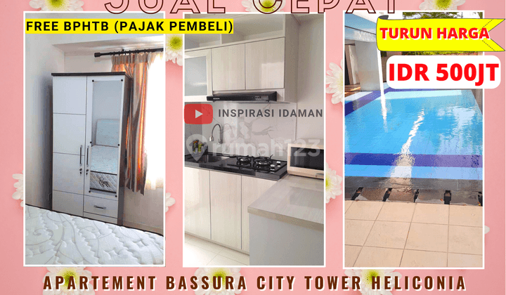 Jual Cepat Apartement Bassura City 2BR Semi Furnish Tower Heliconia 1