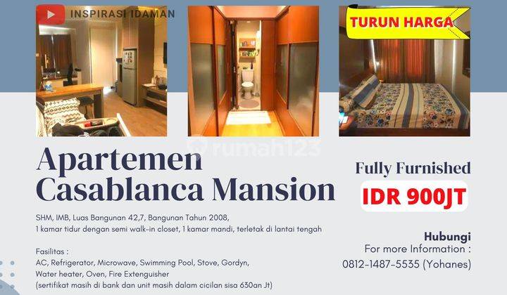 Jual Cepat Apartement Casablanca Mansion Nego Sampai Jadi Fully Furnished 1