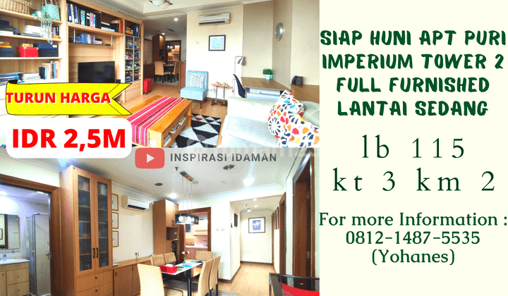 Apt Puri Imperium 3BR Tower 2 Full Furnished Siap Huni 1