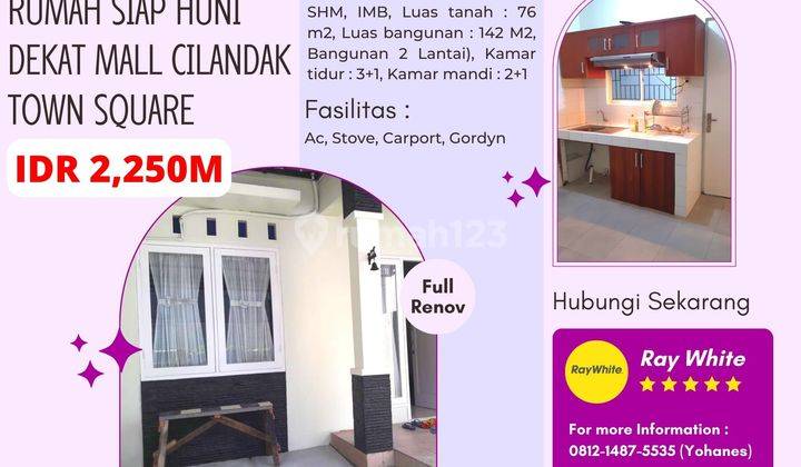 Rumah Siap Huni Dalam Komplek Dekat Mall Cilandak Town Square 1