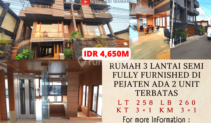 Rumah 3 Lantai Semi Fully Furnished Ada 2 Unit Terbatas Pejaten 1