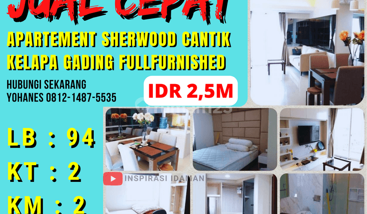 Jual Cepat Apartement Sherwood Kelapa Gading 2br Fullfurnished 1