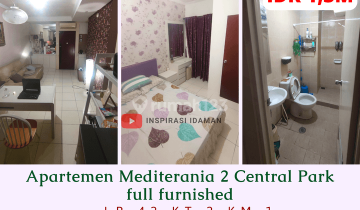 Jual Cepat Apartemen Mediterania 2 Central Park 2BR Lb 42 Full Furnished 1