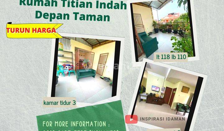 Jual Cepat Rumah Titian Indah Hoek Depan Taman Bebas Banjir 1