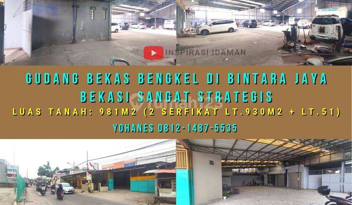 Gudang bekas Bengkel di Bintara Jaya Bekasi sangat Strategis 1