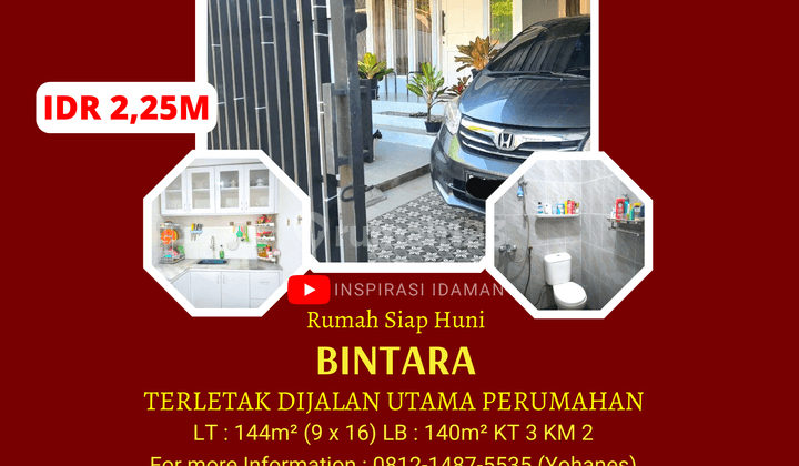 Jual Cepat Rumah Siap Huni Lokasi Strategis Di Perumahan Bintara 1