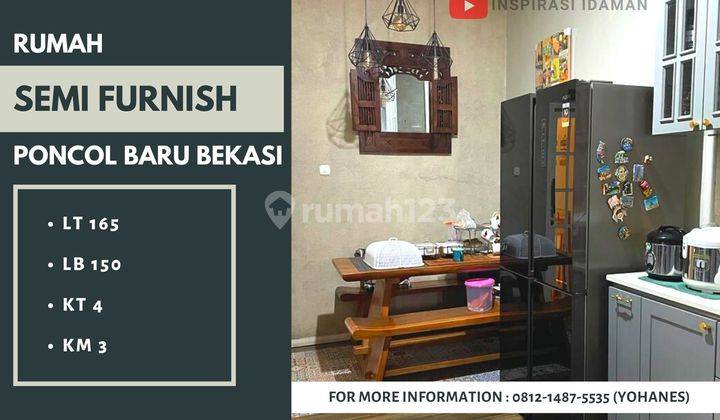 Rumah Cantik Semi Furnish Akses 2 Mobil Di Poncol Baru Bekasi 1