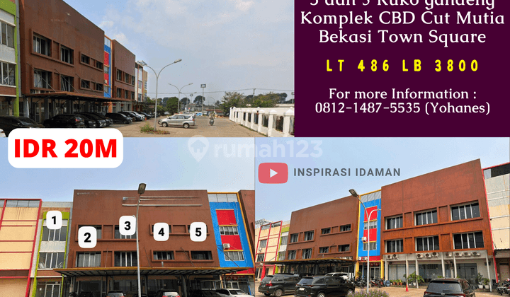 5 Dan 3 Ruko Gandeng Komplek Cbd Cut Mutia Bekasi Town Square 1