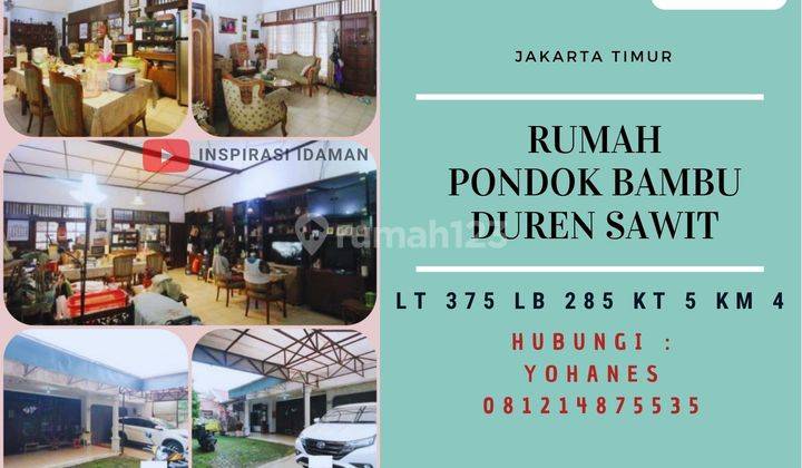 Jual Cepat Rumah Pondok Bambu Lt375 Duren Sawit Nego 1