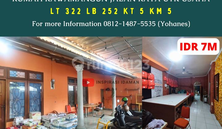 Rumah 322Mtr Rawamangun Jalan Raya Utk Usaha Rumah 322Mtr Rawamangun Jalan Raya Utk Usaha