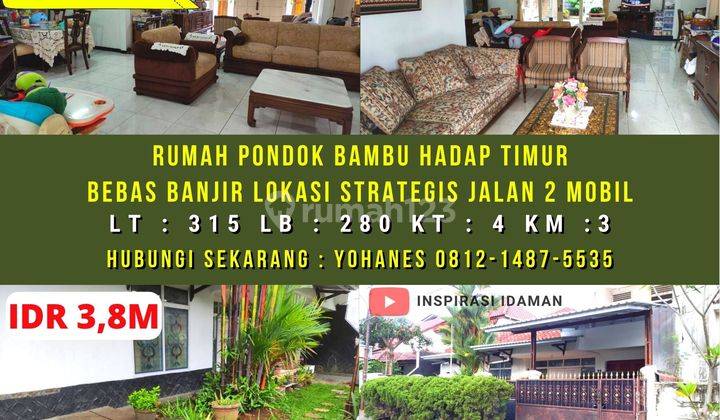 Jual Cepat Rumah Bebas Banjir Duren Sawit Jakarta Timur Jalan 2 Mobil 1