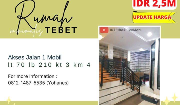 Jual Cepat Rumah Minimalis 3 Lantai Tebet Jakarta Selatan 1